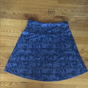 L.L. Bean Blue Patterned A-Line Sporty Skirt